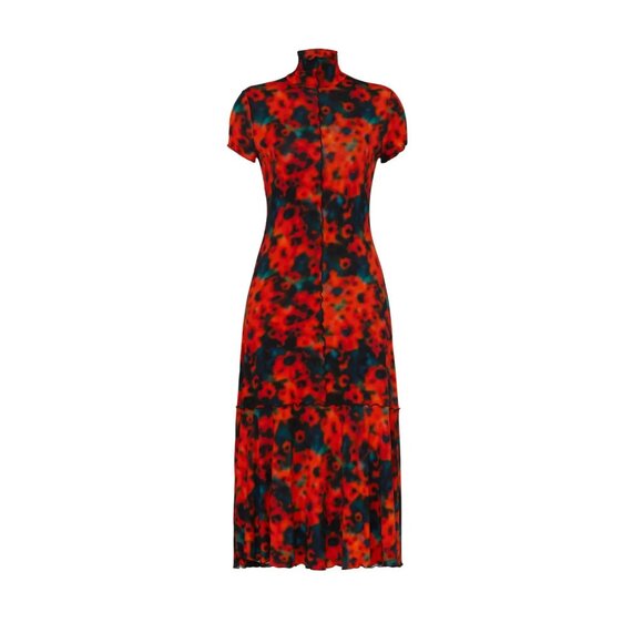 Proenza Schouler White Label Sunflower Floral-Print Midi Dress Size M - Picture 5 of 12